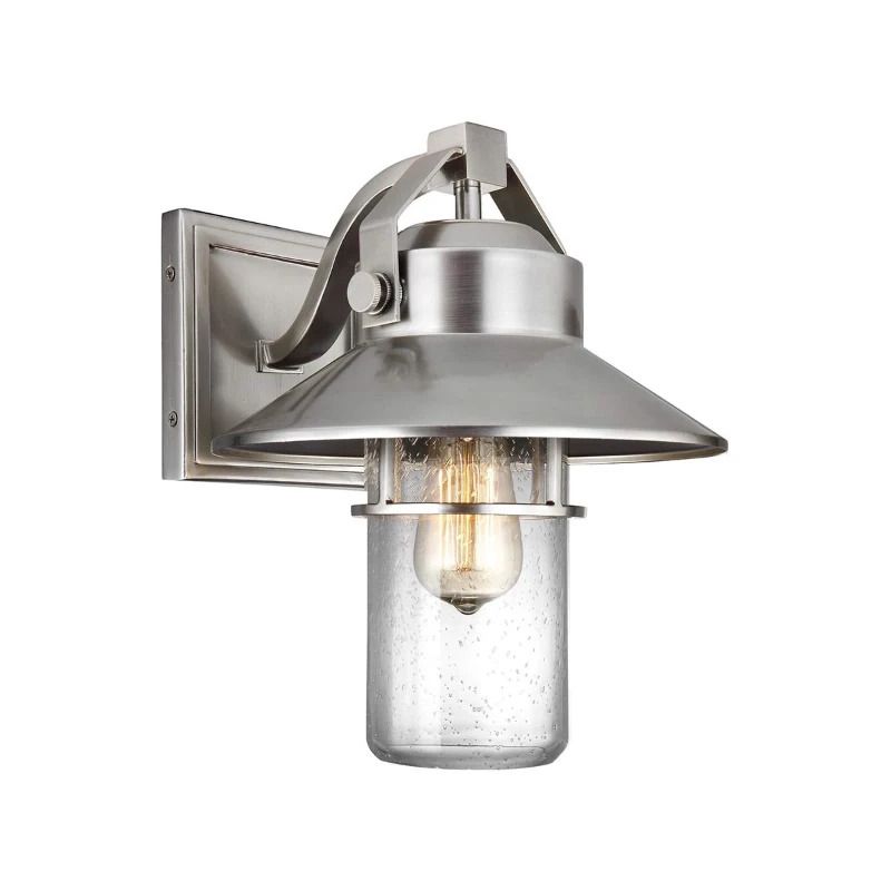 Feiss LED Wand Buitenlamp Boynton | 1X E27 Max 60W | IP44 | Dimbaar | Painted Brushed Steel