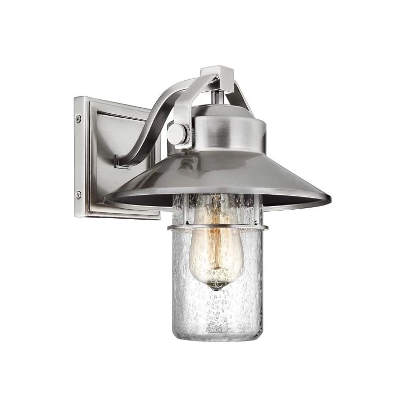 Feiss LED Wand Buitenlamp Boynton | 1X E27 Max 60W | IP44 | Dimbaar | Painted Brushed Steel