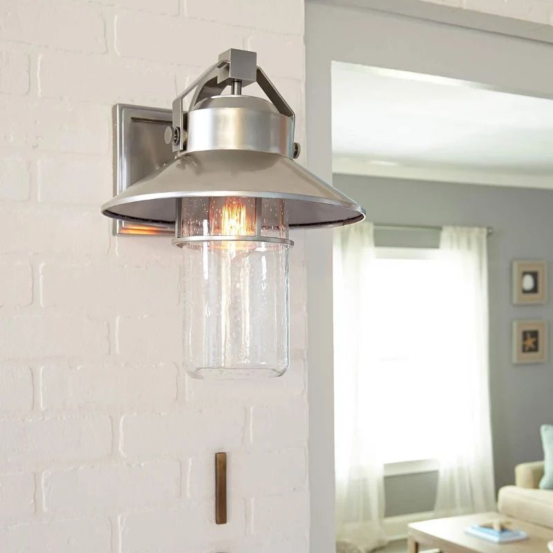 Feiss LED Wand Buitenlamp Boynton | 1X E27 Max 60W | IP44 | Dimbaar | Painted Brushed Steel