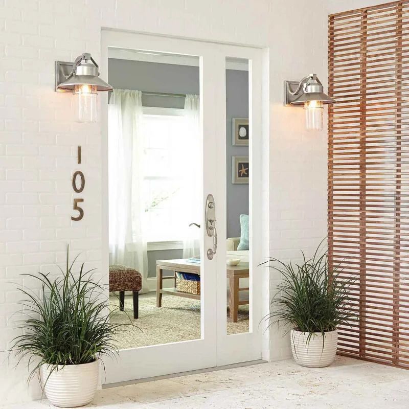 Feiss LED Wand Buitenlamp Boynton | 1X E27 Max 60W | IP44 | Dimbaar | Painted Brushed Steel