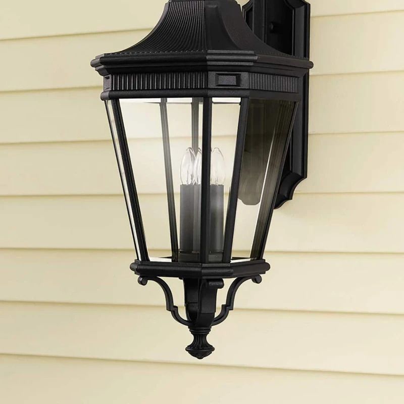 Feiss LED Wand Buitenlamp Cotswold Lane | 3X E14 Max 60W | IP44 | Dimbaar | Black