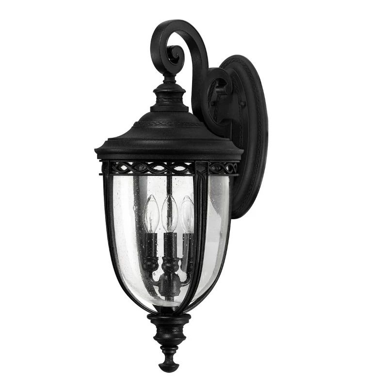 Feiss LED Wand Buitenlamp English Bridle | 3X E14 Max 60W | IP44 | Dimbaar | Black