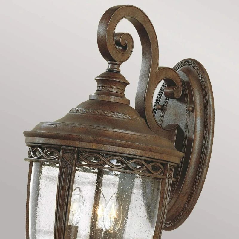 Feiss LED Wand Buitenlamp English Bridle | 3X E14 Max 60W | IP44 | Dimbaar | British Bronze