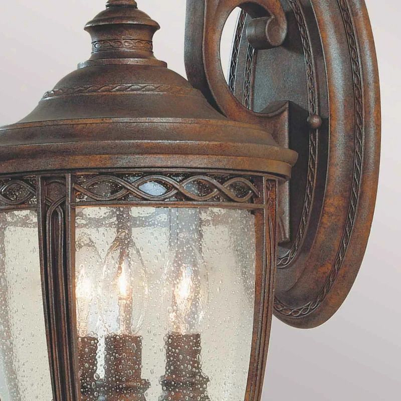Feiss LED Wand Buitenlamp English Bridle | 3X E14 Max 60W | IP44 | Dimbaar | British Bronze