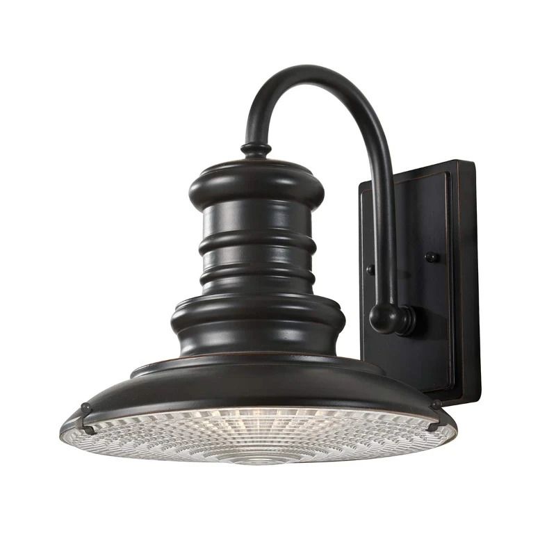 Feiss LED Wand Buitenlamp Redding Station | 1X E27 Max 60W | IP44 | Dimbaar | Restoration Bronze