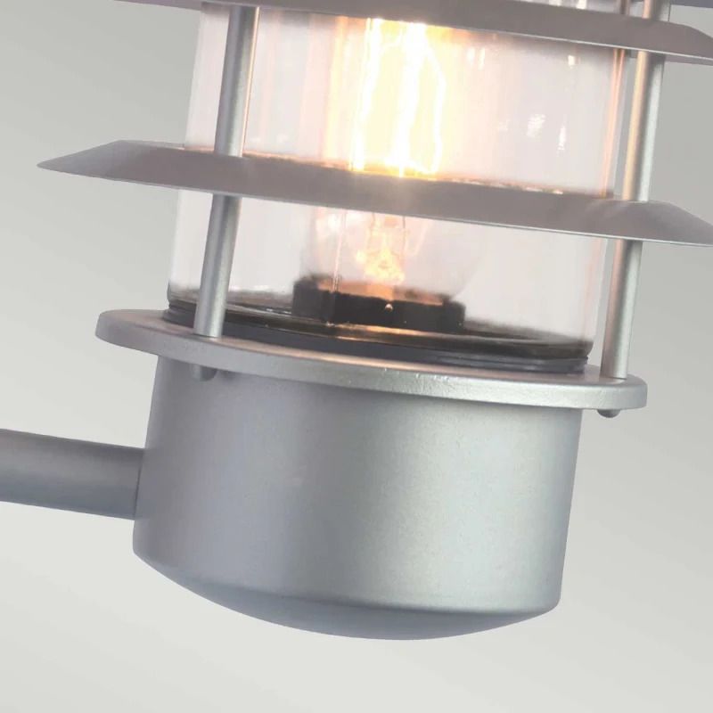 Elstead Lighting LED Wand Buitenlamp Helsingor | 1X E27 Max 60W | IP44 | Dimbaar | Silver