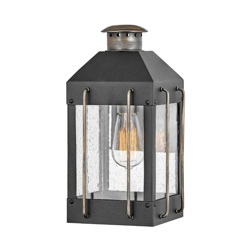 Hinkley LED Wand Buitenlamp Fitzgerald | 1X E27 Max 60W | IP44 | Dimbaar | Textured Black with Burnished Bronze