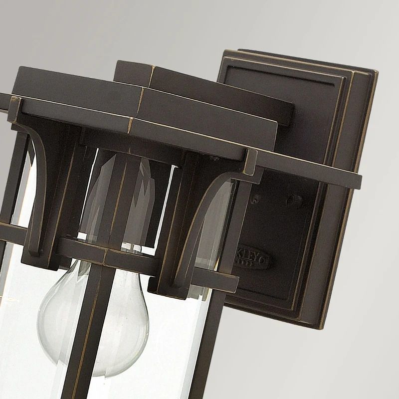 Hinkley LED Wand Buitenlamp Manhattan | 1X E27 Max 60W | IP44 | Dimbaar | Oil Rubbed Bronze