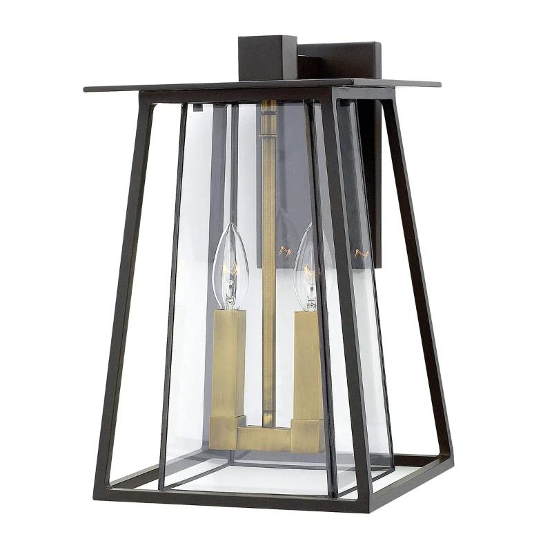 Hinkley LED Wand Buitenlamp Walker | 2X E14 Max 60W | IP44 | Dimbaar | Buckeye Bronze with Heritage Brass