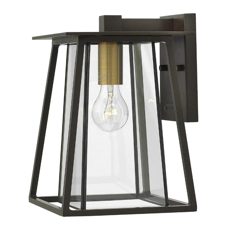 Hinkley LED Wand Buitenlamp Walker | 1X E27 Max 60W | IP44 | Dimbaar | Buckeye Bronze with Heritage Brass