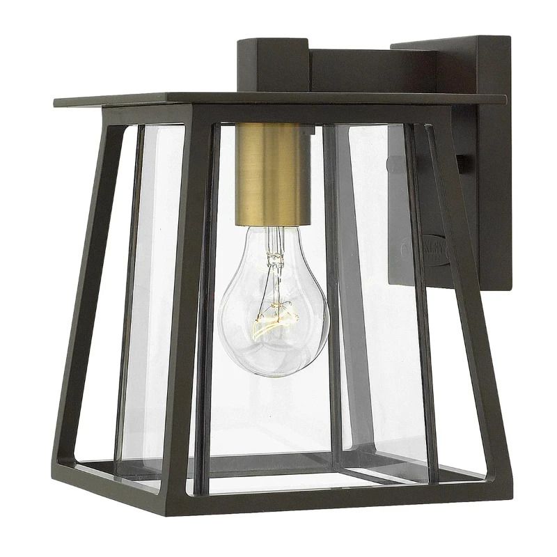Hinkley LED Wand Buitenlamp Walker | 1X E27 Max 60W | IP44 | Dimbaar | Buckeye Bronze with Heritage Brass