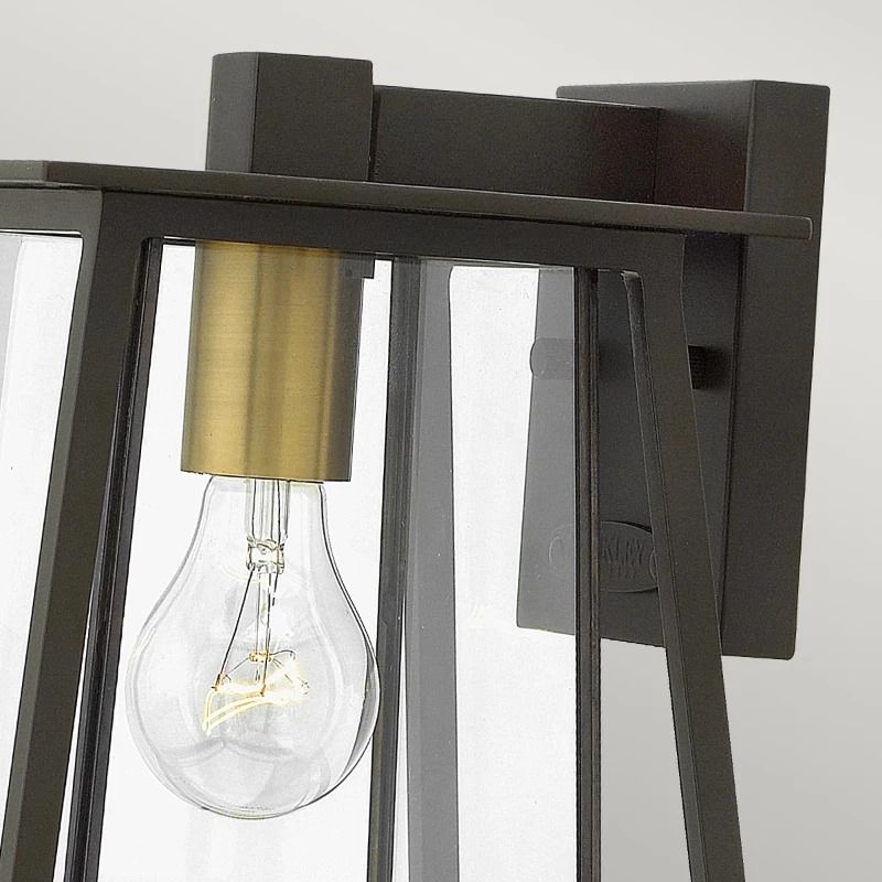 Hinkley LED Wand Buitenlamp Walker | 1X E27 Max 60W | IP44 | Dimbaar | Buckeye Bronze with Heritage Brass
