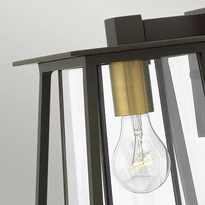 Hinkley LED Wand Buitenlamp Walker | 1X E27 Max 60W | IP44 | Dimbaar | Buckeye Bronze with Heritage Brass