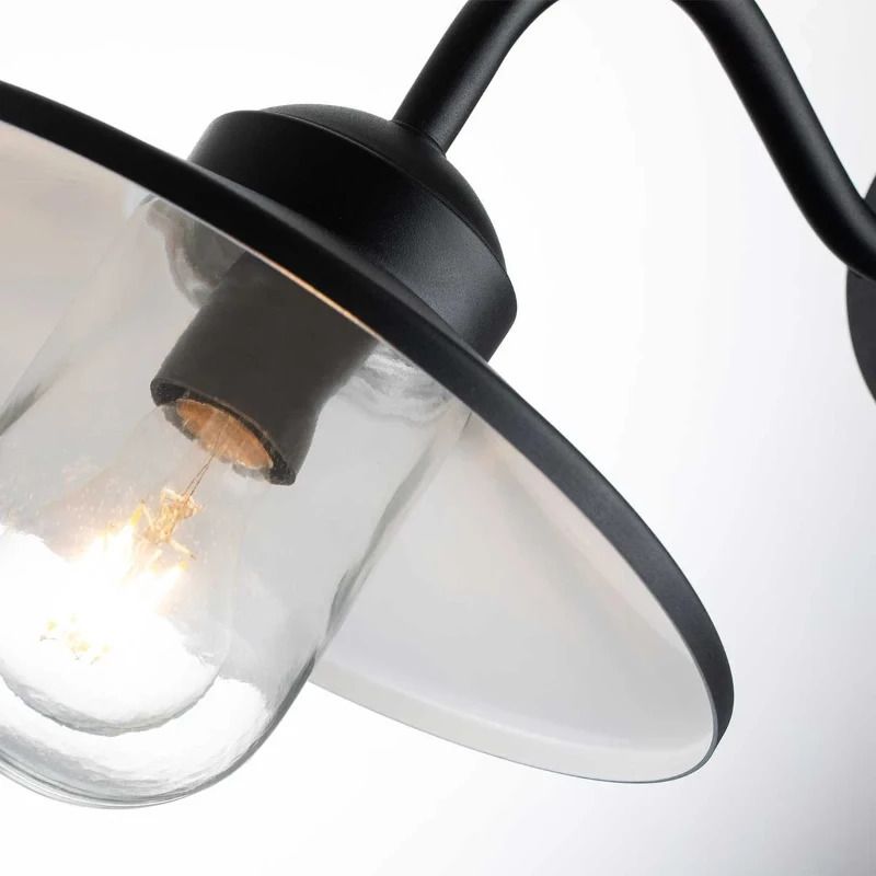 Elstead Lighting LED Wand Buitenlamp Klampenborg | 1X E27 Max 60W | IP44 | Dimbaar | Black