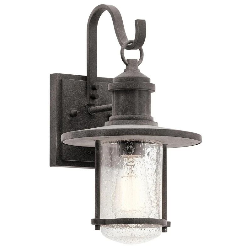 Kichler LED Wand Buitenlamp Riverwood | 1X E27 Max 60W | IP44 | Dimbaar | Weathered Zinc