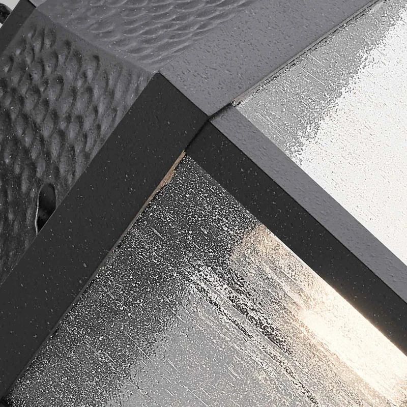 Kichler LED Wand Buitenlamp Springfield | 1X E27 Max 60W | IP44 | Dimbaar | Distressed Black