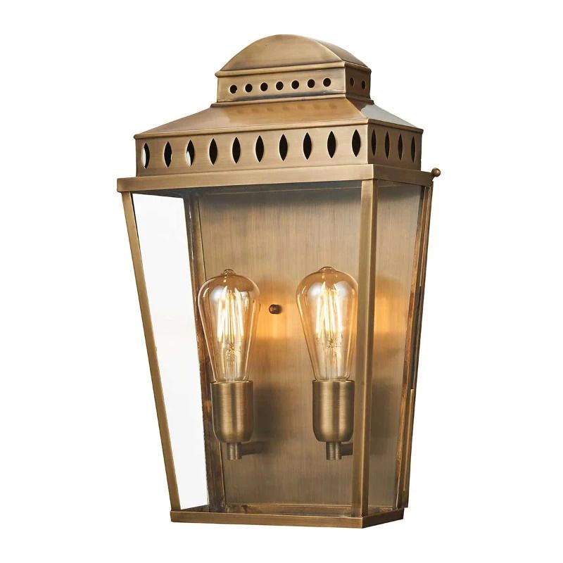 Elstead Lighting LED Wand Buitenlamp Mansion House | 2X E27 Max 60W | IP44 | Dimbaar | Aged Brass