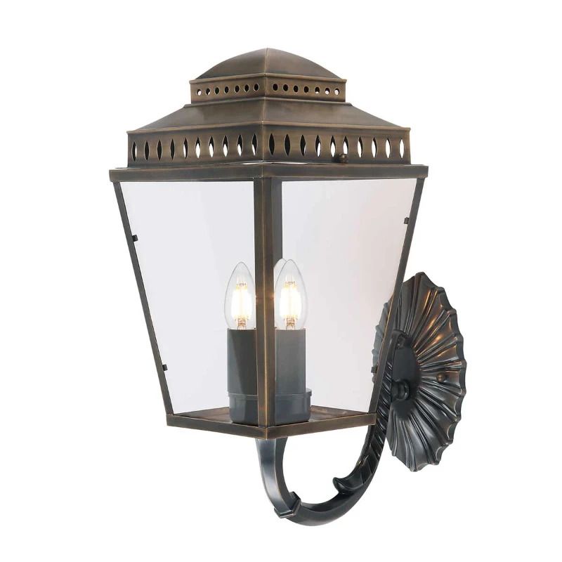 Elstead Lighting LED Wand Buitenlamp Mansion House | 3X E14 Max 60W | IP44 | Dimbaar | Aged Brass