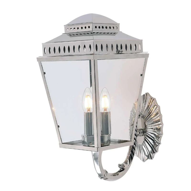 Elstead Lighting LED Wand Buitenlamp Mansion House | 3X E14 Max 60W | IP44 | Dimbaar | Polished Nickel