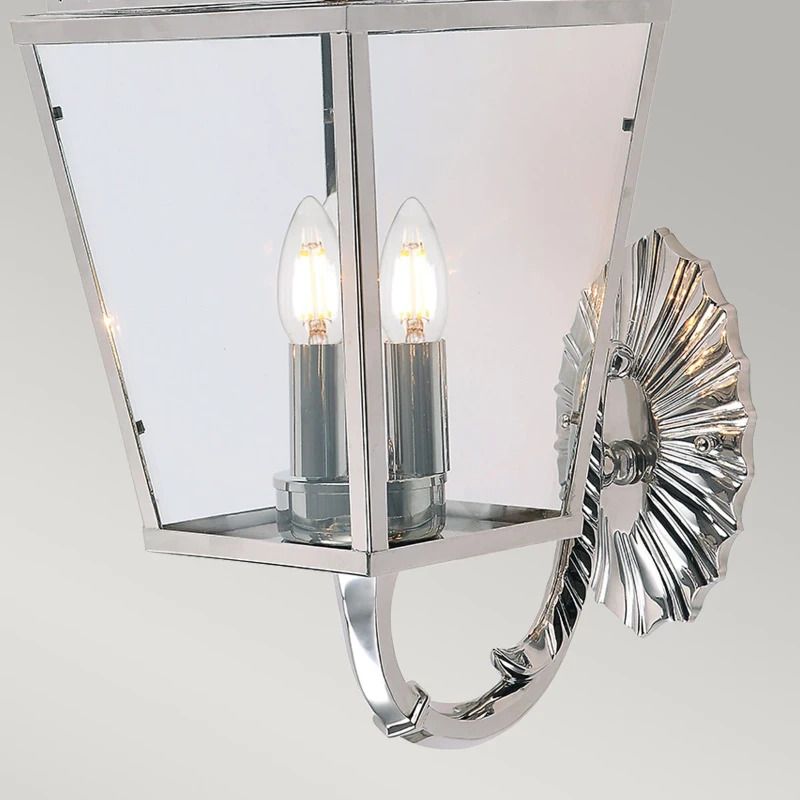 Elstead Lighting LED Wand Buitenlamp Mansion House | 3X E14 Max 60W | IP44 | Dimbaar | Polished Nickel