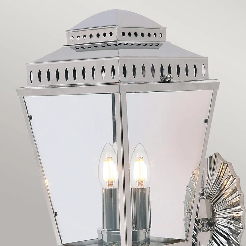 Elstead Lighting LED Wand Buitenlamp Mansion House | 3X E14 Max 60W | IP44 | Dimbaar | Polished Nickel