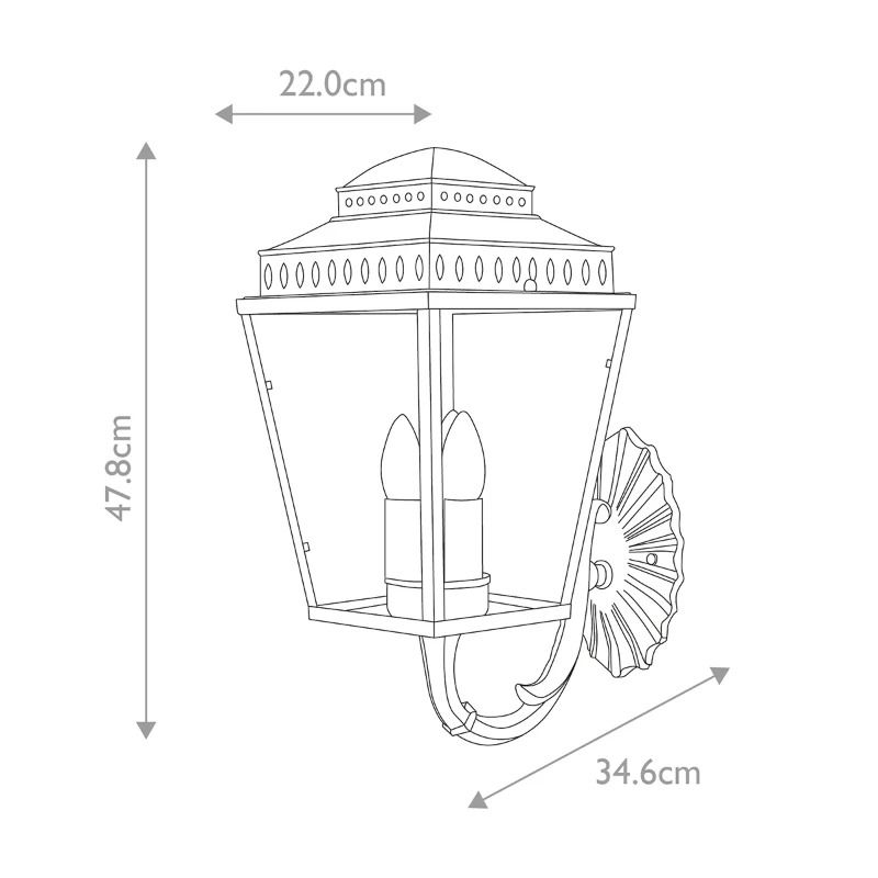 Elstead Lighting LED Wand Buitenlamp Mansion House | 3X E14 Max 60W | IP44 | Dimbaar | Polished Nickel