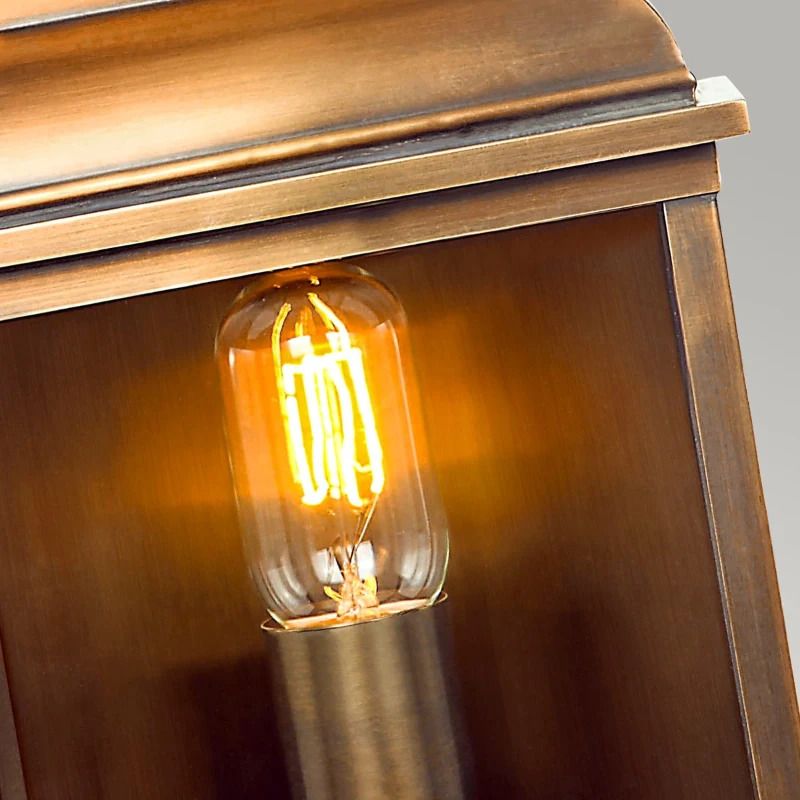 Elstead Lighting LED Wand Buitenlamp Old Bailey | 1X E27 Max 60W | IP44 | Dimbaar | Aged Brass