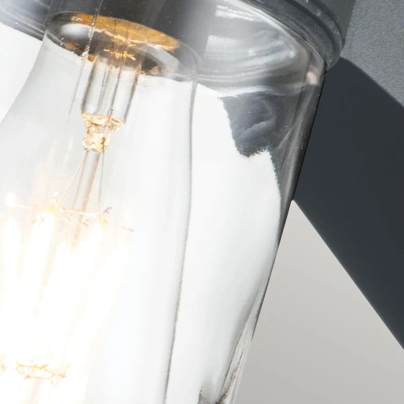 Elstead Lighting LED Wand Buitenlamp Portofino | 1X E27 Max 40W | IP44 | Dimbaar | Grey