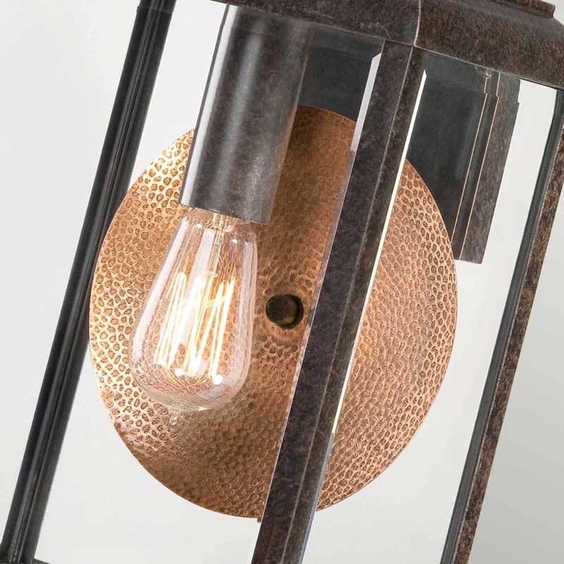 Quoizel LED Wand Buitenlamp Byron | 1X E27 Max 60W | IP44 | Dimbaar | Imperial Bronze with Copper Reflector