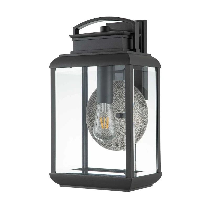 Quoizel LED Wand Buitenlamp Byron | 1X E27 Max 60W | IP44 | Dimbaar | Graphite with Pewter Reflector