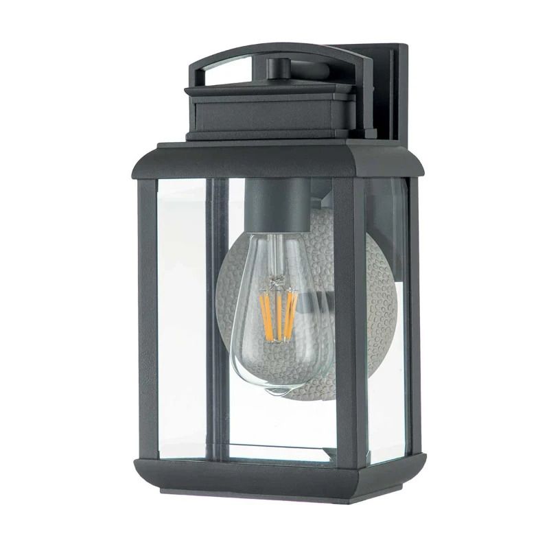 Quoizel LED Wand Buitenlamp Byron | 1X E27 Max 60W | IP44 | Dimbaar | Graphite with Pewter Reflector