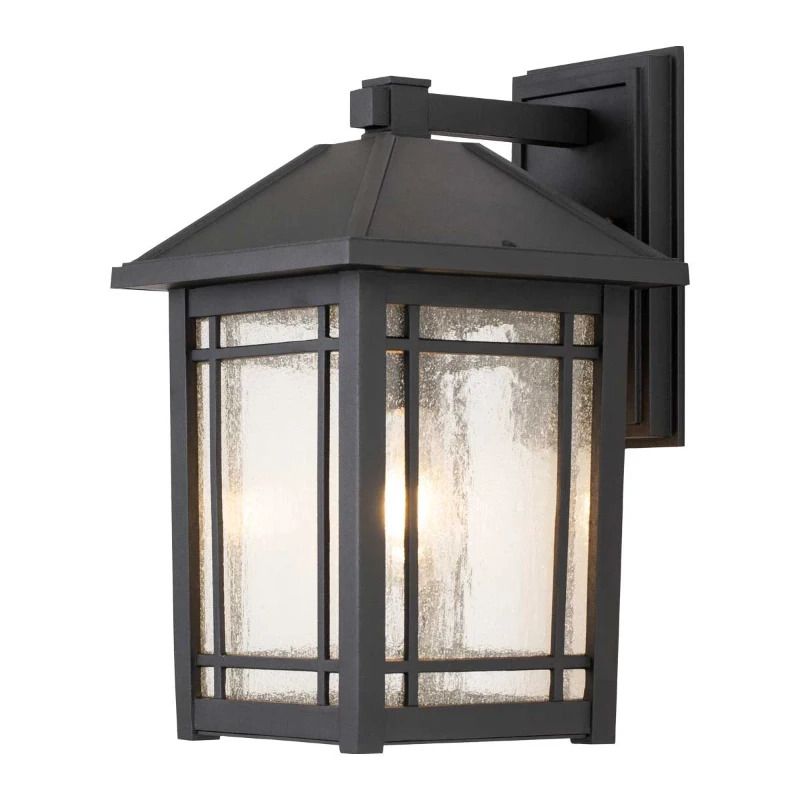 Quoizel LED Wand Buitenlamp Cedar Point | 1X E27 Max 60W | IP44 | Dimbaar | Black