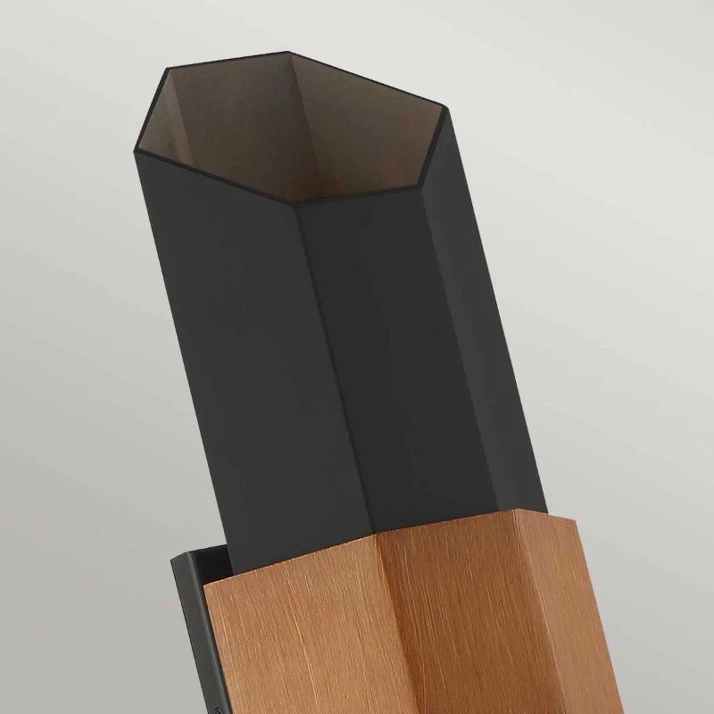 Quoizel LED Wand Buitenlamp Chasm | 9.5W 3000K 830 | IP44 | Dimbaar | Matte Black (with painted wood effect strap)