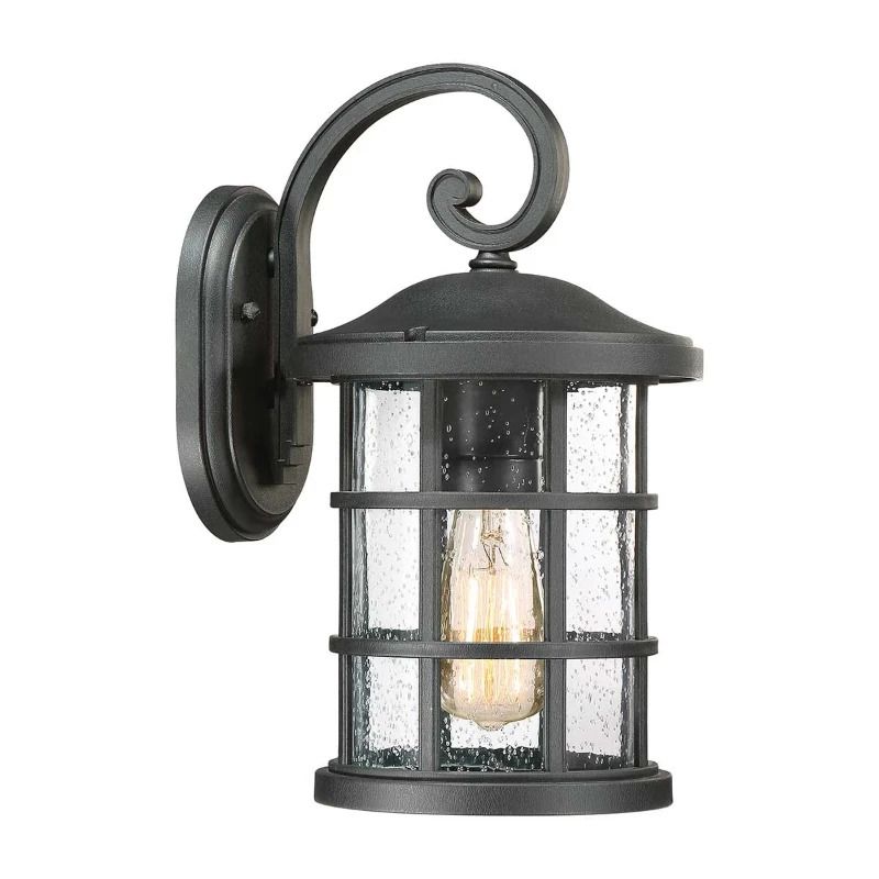 Quoizel LED Wand Buitenlamp Crusade | 1X E27 Max 60W | IP44 | Dimbaar | Earth Black