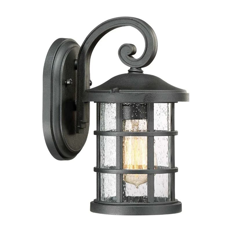 Quoizel LED Wand Buitenlamp Crusade | 1X E27 Max 60W | IP44 | Dimbaar | Earth Black