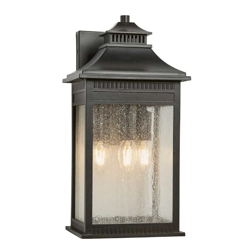 Quoizel LED Wand Buitenlamp Livingston | 3X E14 Max 40W | IP44 | Dimbaar | Imperial Bronze
