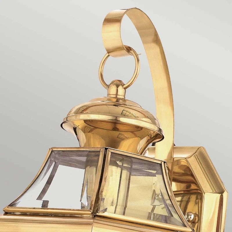 Quoizel LED Wand Buitenlamp Newbury | 1X E27 Max 60W | IP44 | Dimbaar | Lacquered Polished Brass