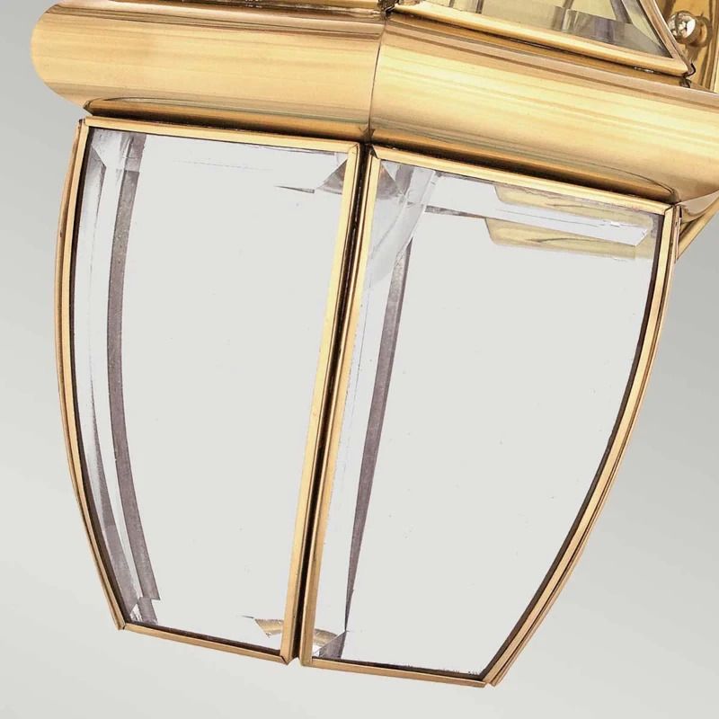 Quoizel LED Wand Buitenlamp Newbury | 1X E27 Max 60W | IP44 | Dimbaar | Lacquered Polished Brass