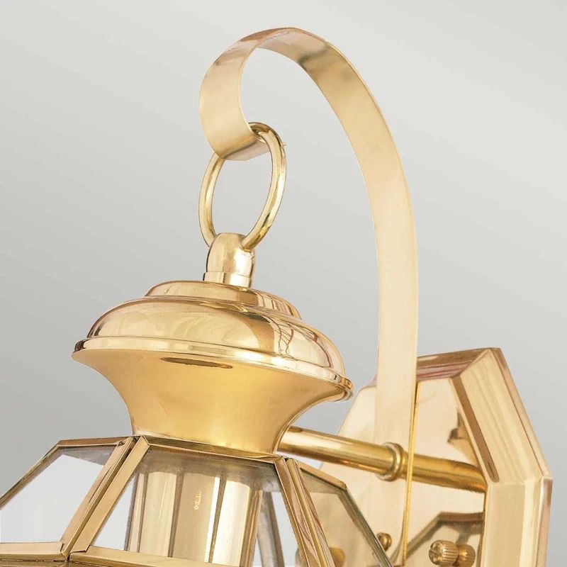 Quoizel LED Wand Buitenlamp Newbury | 1X E27 Max 60W | IP44 | Dimbaar | Lacquered Polished Brass