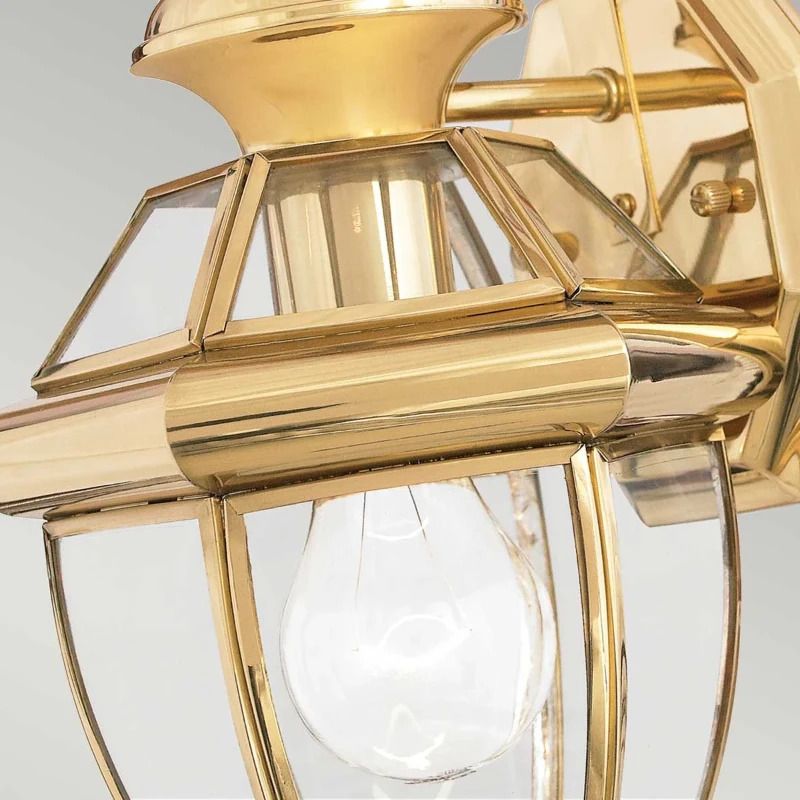 Quoizel LED Wand Buitenlamp Newbury | 1X E27 Max 60W | IP44 | Dimbaar | Lacquered Polished Brass