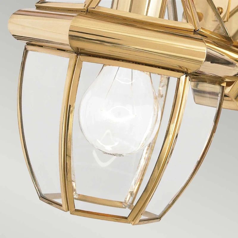 Quoizel LED Wand Buitenlamp Newbury | 1X E27 Max 60W | IP44 | Dimbaar | Lacquered Polished Brass