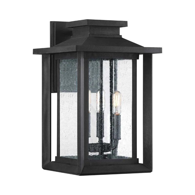Quoizel LED Wand Buitenlamp Wakefield | 3X E14 Max 40W | IP44 | Dimbaar | Earth Black