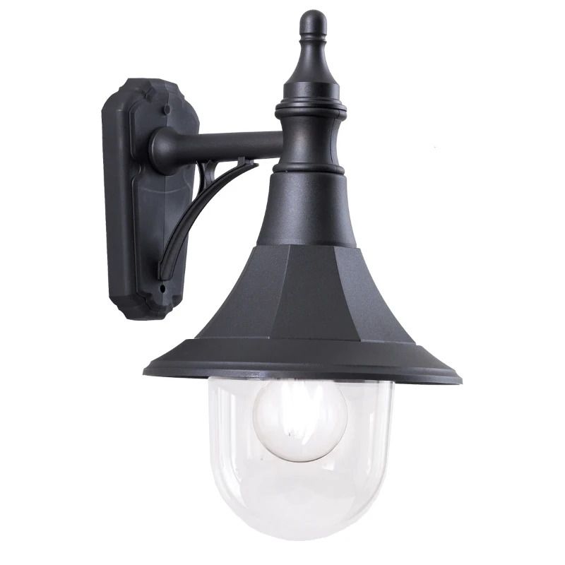 Elstead Lighting LED Wand Buitenlamp Shannon | 1X E27 Max 60W | IP44 | Dimbaar | Black