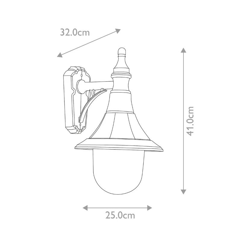 Elstead Lighting LED Wand Buitenlamp Shannon | 1X E27 Max 60W | IP44 | Dimbaar | Black