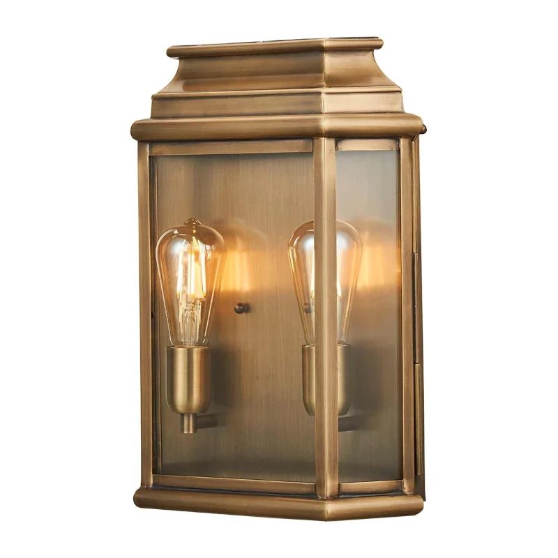 Elstead Lighting LED Wand Buitenlamp St Martins | 2X E27 Max 60W | IP44 | Dimbaar | Aged Brass