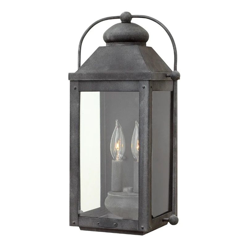 Hinkley LED Wand Buitenlamp Anchorage | 2X E14 Max 60W | IP44 | Dimbaar | Aged Zinc