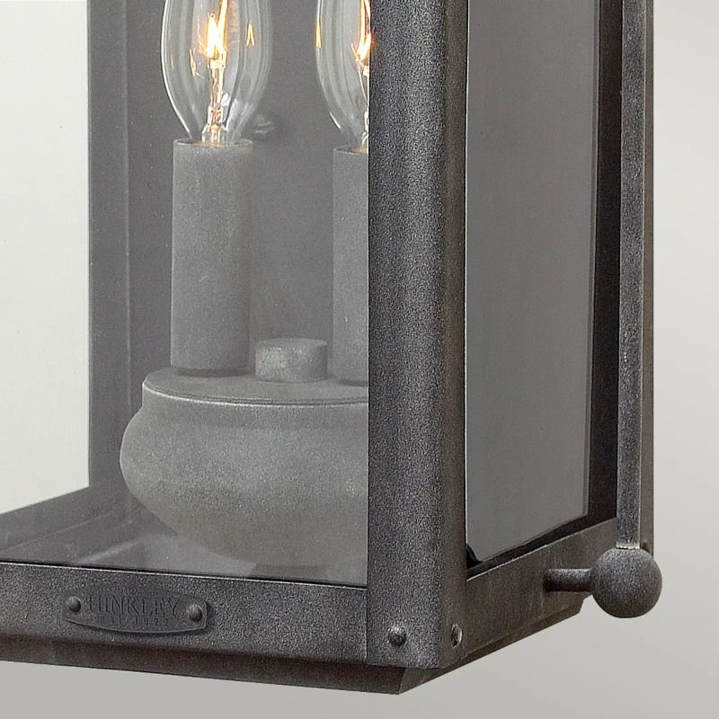 Hinkley LED Wand Buitenlamp Anchorage | 2X E14 Max 60W | IP44 | Dimbaar | Aged Zinc