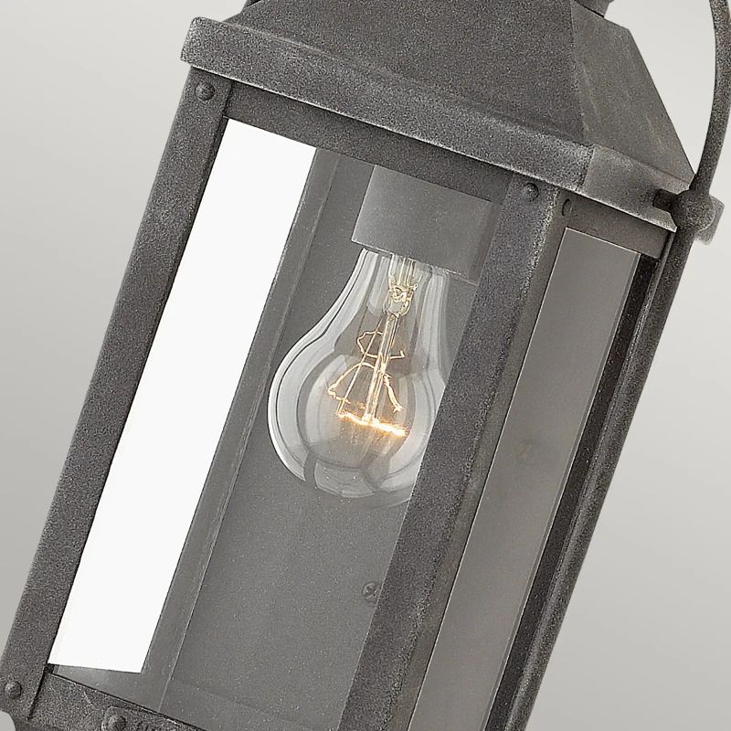 Hinkley LED Wand Buitenlamp Anchorage | 1X E27 Max 60W | IP44 | Dimbaar | Aged Zinc