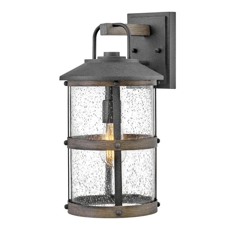 Hinkley LED Wand Buitenlamp Lakehouse | 1X E27 Max 60W | IP44 | Dimbaar | Aged Zinc with Driftwood Grey