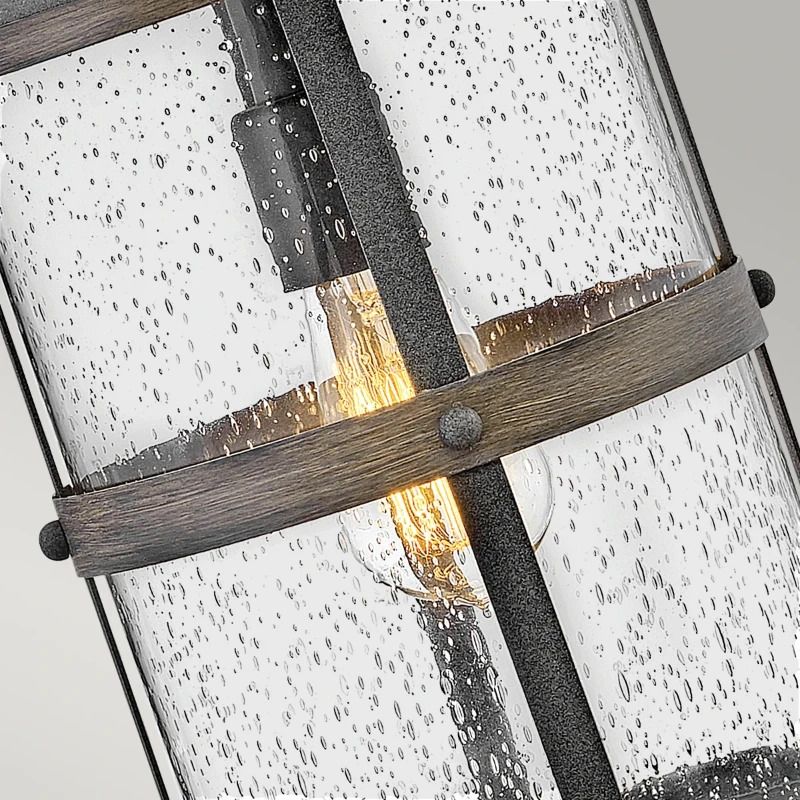 Hinkley LED Wand Buitenlamp Lakehouse | 1X E27 Max 60W | IP44 | Dimbaar | Aged Zinc with Driftwood Grey